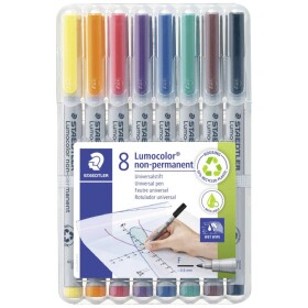 Staedtler popisovač fóliou Lumocolor® 316 WP8 modrá, hnedá, žltá, zelená, oranžová, červená, čierna, fialová; 316 WP8