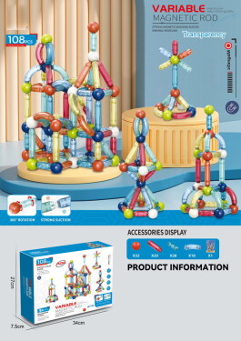 Mamido Mamido Magnetická stavebnica Variable 108 dielikov