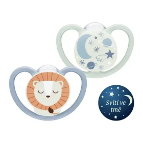 NUK Detský cumlík na noc / 6-18 mesiacov / 2ks / modrá-zelená (10255017)