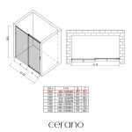 CERANO - Sprchové posuvné dvere Santoro Ľ/P - 8 mm - chróm, transparentné sklo - 100x195 CER-8050BD6956