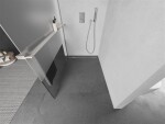 MEXEN/S - Kioto+ Sprchová zástena WALK-IN s poličkou a držiakom uterákov 80 x 200, transparent/dekor, nikel kartáčovaná 800-080-121-97-35