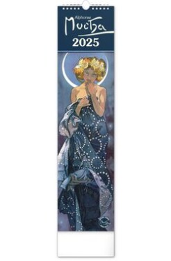 Presco Group Nástenný kalendár Alfons Mucha 2025 / 12 × 48 cm (PGN-33608-L)