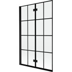 MEXEN - MIST vaňová zástena 110x150 cm 6mm 2-s, čierna, dekor, ľavá 8A9-110-002-70-77-L