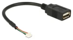 DeLock USB 2.0 Pinheader 4-pin - USB-A / Kábel / interný / 0,15 m / pozlátené kontakty (84834)