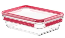 Emsa Clipamp;Close Sklenená krabička na potraviny 1.1 l červená (600742)