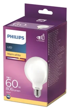 Philips Classic G93 E27 matná / LED žiarovka / náhrada 60W / teplá biela / nestmievateľná (929002370801)