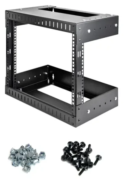 StarTech Nástenný regál 8U čierny / Nástenný regál / nosnosť 61,2 kg / hĺbka 305 mm / oceľ (RK812WALLOA)