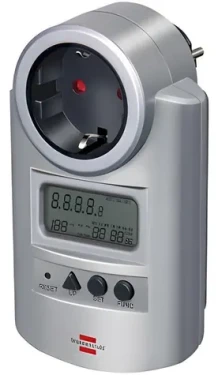 Brennenstuhl PM231E Primera-Line strieborná / Merač spotreby energie / Max. 16 A / Detská poistka (1506600)
