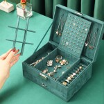 Aptel Elegantná šperkovnica CA7 organizér na bižutériu, zelená