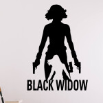 Veselá Stena Samolepka Black Widow silueta Farba: fialová, Veľkosť: 60 x 85 cm