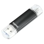 HAMA Laeta Twin 256 GB čierna / Flash disk / USB-A 3.0 / micro USB / 40 MB/s