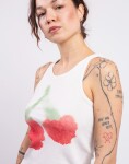 Thinking MU Blurry Cherry Harriet Top WHITE M