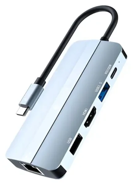 Devia EC704 Leopard Series tmavo šedá / USB-C húb / 9 v 1 (6942297108998)