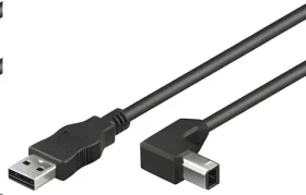 PremiumCord Kábel USB 2.0 AB, zahnutý konektor 90 ° / Kábel / USB 2.0 / 0.5 m (ku2ab05-90)