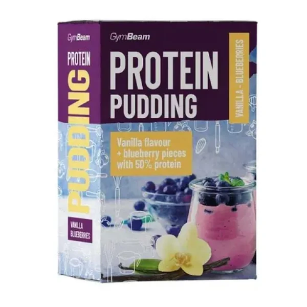 Proteínový puding - GymBeam (vanilka čučoriedky, 500 g) (6627-2-vanilla-blueberries)
