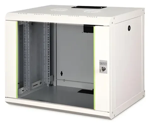 Digitus Unique 16U čierna / Nástenný rozvádzač / 600 x 780 x 450 mm / nosnosť 100 kg / sklenené dvere / IP20 (DN-19 16-U-SW)