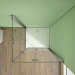 H K - Štvorcový sprchovací kút MELODY R808, 80x80 cm sa zalamovacím dverami vrátane sprchovej vaničky z liateho mramoru SE-MELODYR808 / SE-ROCKY-80 SQ