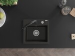MEXEN/S MEXEN/S - Milo granitový drez 1-miska vrátane batérie Elia, čierna/zlatá metalik 6505-75-670101-70