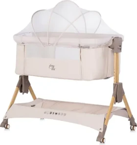 CHIPOLINO Postieľka SleepNFold 2v1 Cashmere / Prístavná k posteli / 6 výškových polôh / Sklopná bočnica (KOSSF0264CA)