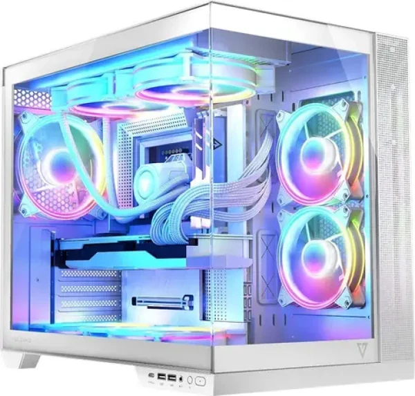 Modecom Volcano Panorama Apex ARGB 7F biela / Skriňa / ATX / 1x USB-C / 3x ARGB / bez zdroja (AT-PANORAMA-7F-ARGB-20-000000-0002)