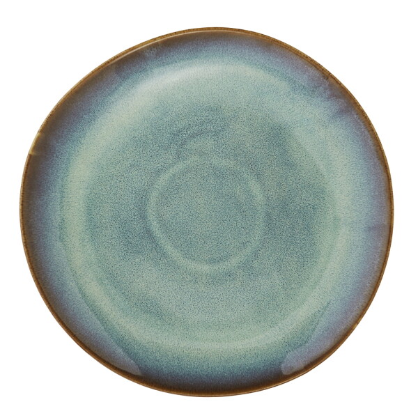 MADAM STOLTZ Veľký kameninový tanier Green Reactive Glaze Ø 27 cm