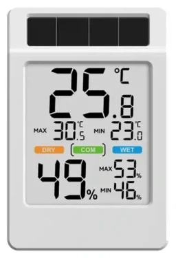 RainPoint BALDRTHERM B0590TH-V6 / Termohygrometer / solárne napájanie / veľký displej / index komfortu (B0590TH-V6)