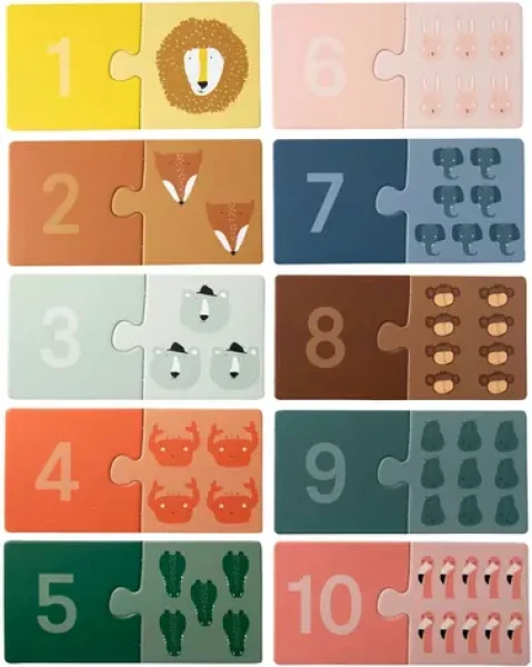 TRIXIE BABY Vkladacie puzzle na počítanie Zvieratá