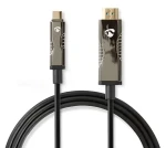 Nedis USB-C na HDMI aktívny optický kábel 20 m čierna / Kábel HDMI / AOC / 18 Gbps (CCBG6410BK200)