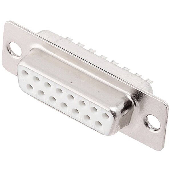 Encitech DM15-SS-W 2108-0200-12 D-SUB zásuvková lišta 180 ° Pólov: 15 spájkovaný 1 ks Tray; 2108-0200-12