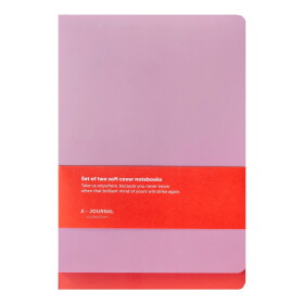 A-JOURNAL collection Linajkovaný zápisník Softcover Coral / Lilac – set 2 ks