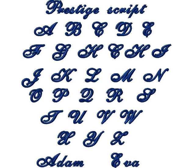Názov výšivky Prestige script