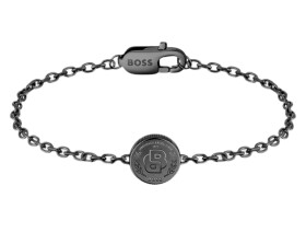 Hugo Boss Čierny oceľový náramok Double B 1580764M