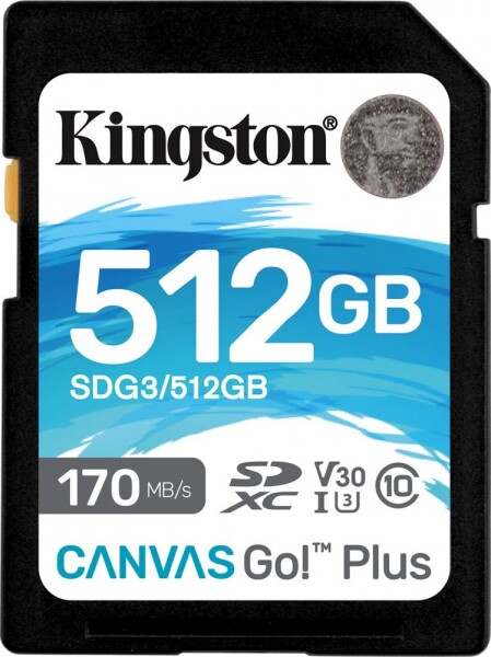 Kingston Canvas Go! Plus SDXC 512 GB Class 10 UHS-I/U3 V30 (SDG3/512GB)