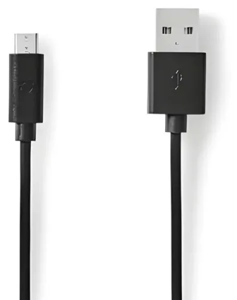 Nedis USB 2.0 kábel čierna / Kábel USB / USB-A - Micro-B / 480 Mbps / 5 m (CCGP60500BK50)