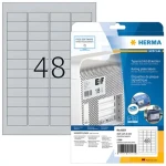 Herma výrobné štítky A4 45,7x21,2 mm strieborné / Etikety / Fólie / 1200 ks / Trvale lepiace / Vodeodolné (4221)