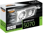 Inno3D GeForce RTX 5070 Twin X2 OC biela 12GB / Grafická karta / 2542 MHz / 12 GB GDDR7 / 192-bit / 1x HDMI + 3x DP (N50702-12D7X-195064W)