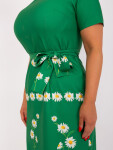 Dámske plus size šaty LK SK 505731.84 Zelené s potlačou - FPrice 46 zelená s květy