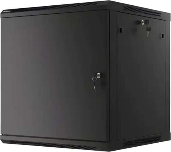Lanberg WF01-6612-00B čierna / Nástenný rozvádzač / 19" / 12U / 600×600 mm / Kovové dvere / Flat pack (WF01-6612-00B)