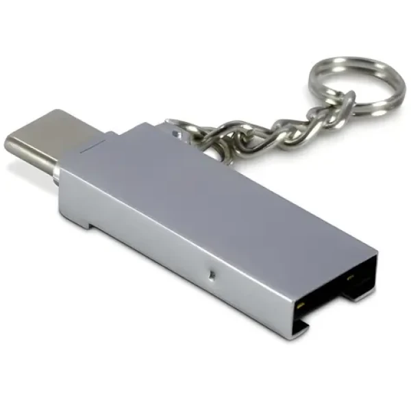 Inter-tech Card Reader / Čítačka pamäťových kariet / MicroSD / USB-C + USB-A / kovové telo (88885469)