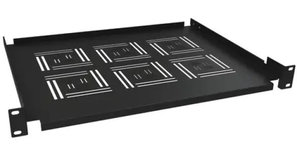 Solarix UP-03-B čierna / 19" polica 1U / hĺbka 350mm / úchyt na prednej lišty (80191454)