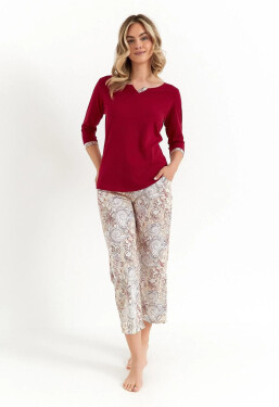 Pyžamo Cana 487 3/4 S-XL víno XL