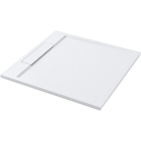 CERANO - Sprchová vanička štvorcová Loro - liaty mramor - biela matná - 90x90x3,5 CER-437087