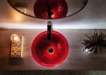 SAPHO - MURANO ROSSO IMPERO sklenené umývadlo na dosku, priemer 40cm, červené AL5318-63