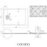 CERANO - Sprchová vanička obdĺžniková Pablo - SMC/minerálny kompozit - štruktúrovaná ivory - 120x80x3 CER-481378