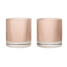 Ferm Living Sklenice Tumbler Ripple Blush 250 ml – set 2 ks
