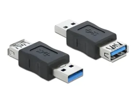 DeLock čierna / Adaptér / USB 3.0 Typ-A (M) na USB 3.0 Typ-A (F) / blokácia prenosu dát / 900 mA (66497)