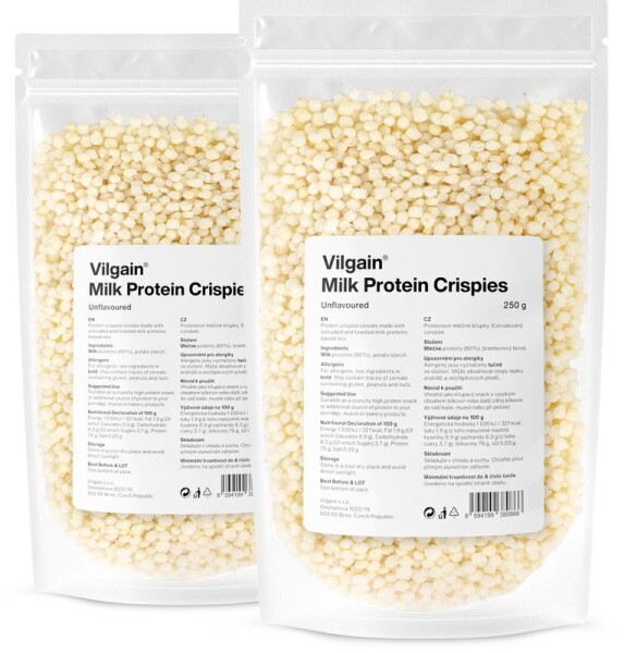 Vilgain Protein Crispies – 2× bez príchute 250 g