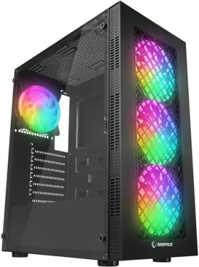 Rampage Plaid V1 čierna / Skriňa / 4X 120 mm RGB ventilátor / Presklená bočnica (PLAIDV1)