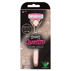 Wilkinson Quattro for Women Rose Gold Holiaci strojček + 1 náhradná hlavica (WDS022)