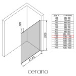 CERANO - Sprchová zástena Walk-in Onyx Top Cube Ľ/P - 8 mm - hranatá vzpera - čierna matná, bronzové sklo - 110x200 CER-689155